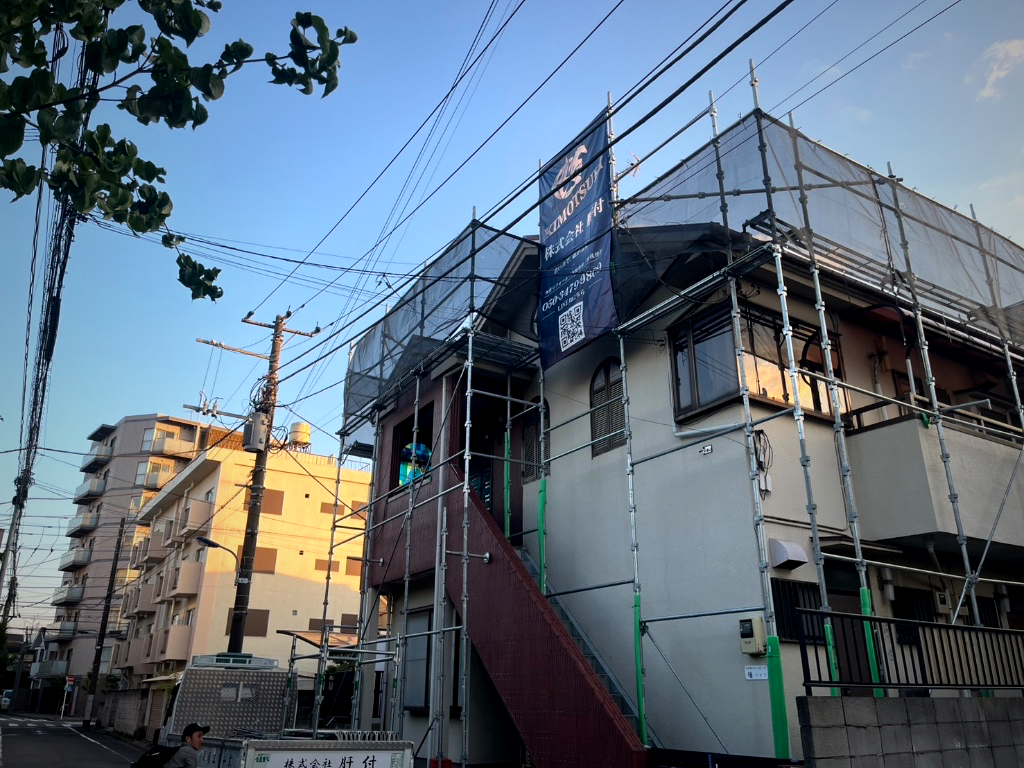 肝付 足場現場 路地